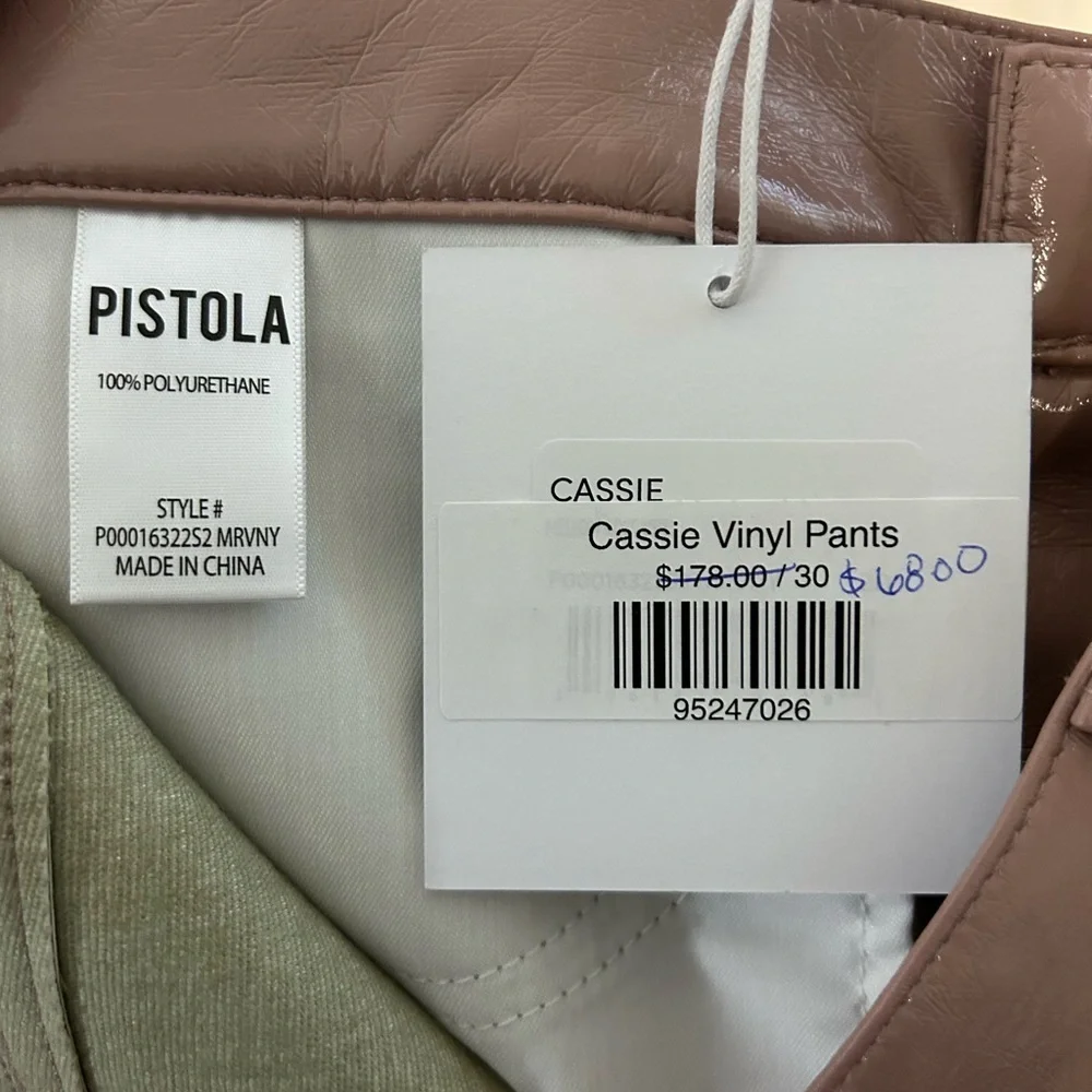 NWT PISTOLA Cassie Super High Rise Straight Leg Faux Leather Pants 25,28,30,31 - Picture 11 of 16